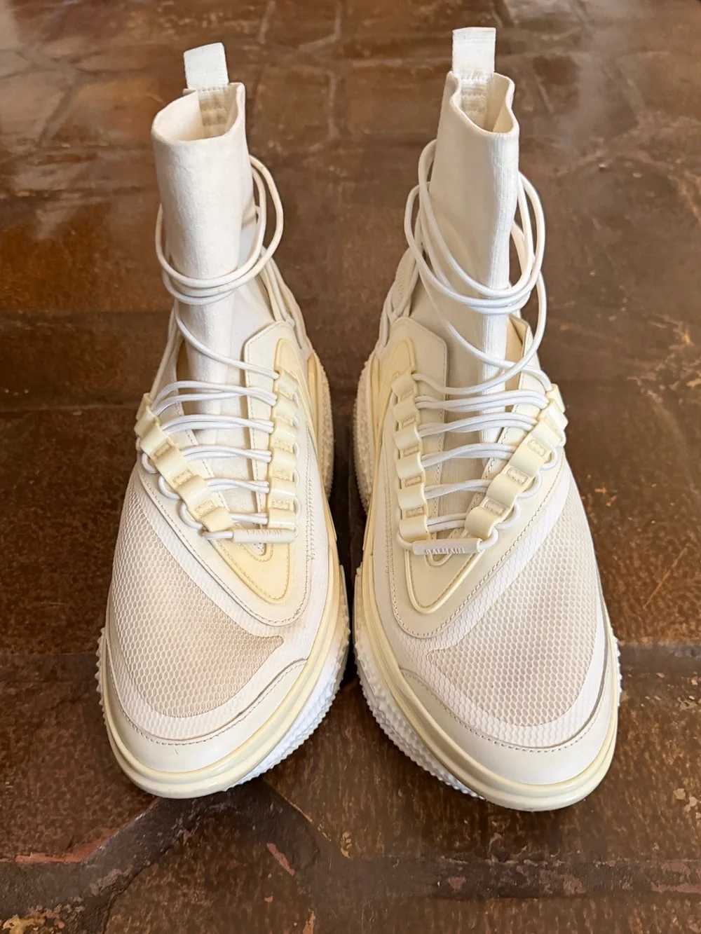 Men’s Balmain Mesh and Knit B-Bold High-Top Runner Sneakers